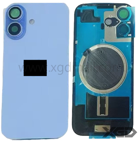 [G2232背面パネル｜バッテリーカバー｜バックカバー] iPhone 17  バックガラス 互換品（レンズ＆MagSafe付き）青