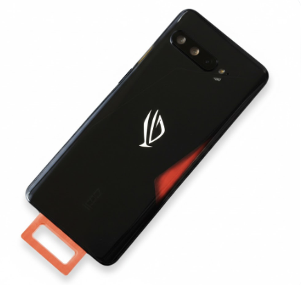 [G2622背面パネル｜バッテリーカバー｜バックカバー] （取り寄せ品）Asus ROG Phone 3 (ZS661KS)　バックカバー（カメラレンズ、 LEDフレックスケーブル付き） 黒 