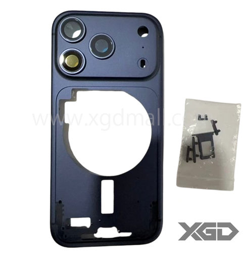 [G2860背面ガラス] iPhone 17Pro ミドルフレーム ブルー｜eSIM対応モデル