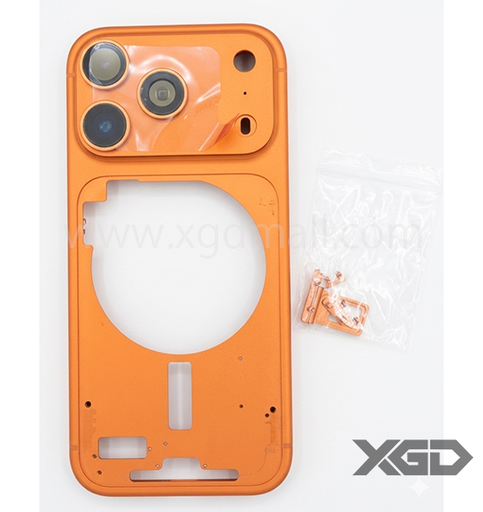 [G2861背面ガラス] iPhone 17Pro ミドルフレーム オレンジ｜eSIM対応モデル