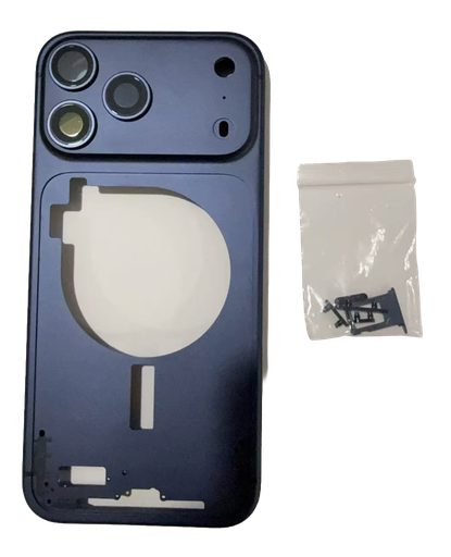 [G2863背面ガラス] iPhone 17ProMax ミドルフレーム ブルー｜eSIM対応モデル