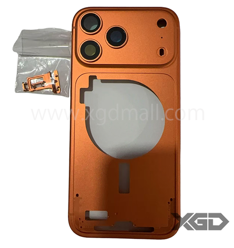 [G2864背面ガラス] iPhone 17ProMax ミドルフレーム オレンジ｜eSIM対応モデル