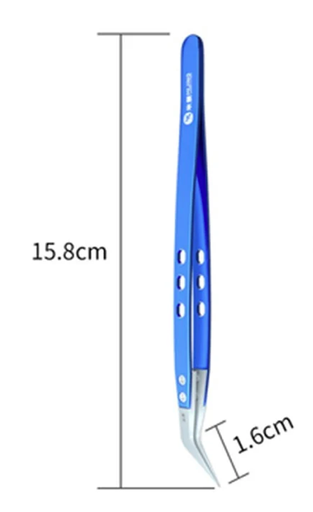 [G2998] 工具 ステンレス製 ピンセット（先曲がり）MIJING 