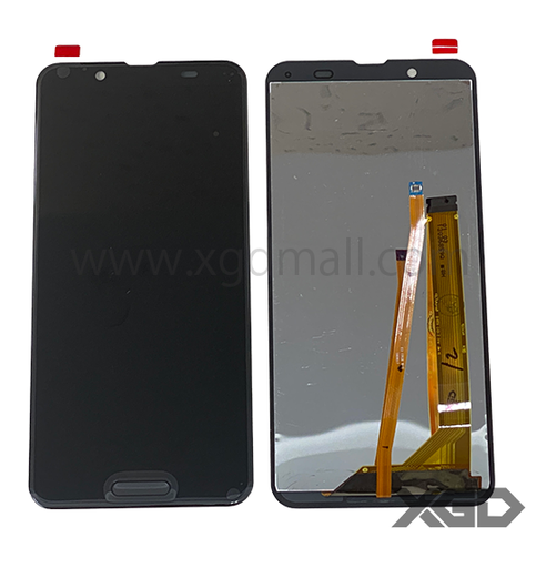 [G3693液晶｜LCD] AQUOS Sense3｜3Lite フロントパネル 黒｜再生品 指紋付き