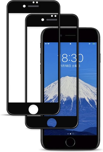 [X2236保護フィルム] iPhone 7P｜8P ガラスフィルム ソフト 黒