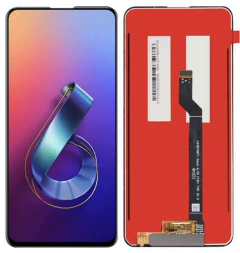 [X3326液晶｜LCD] ASUS ZenFone6 フロントパネル （ZS630KL） 黒｜再生品