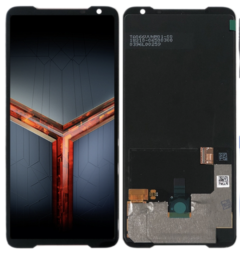[X3340液晶｜LCD] ASUS ROG Phone Ⅱ ZS660KL フロントパネル 黒 ｜OLED純正組立品