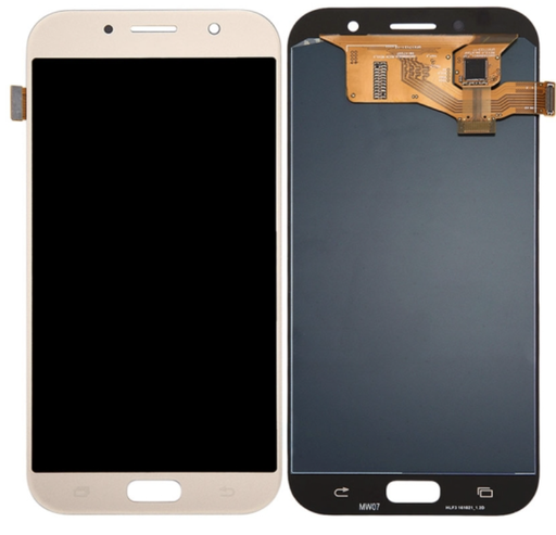 [X3213液晶｜LCD] （取り寄せ品）Galaxy A7（2017年） フロントパネル 金 ｜OLED再生品