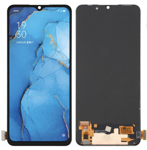 [X3565液晶｜LCD] OPPO Reno3A フロントパネル 黒｜取り外し品