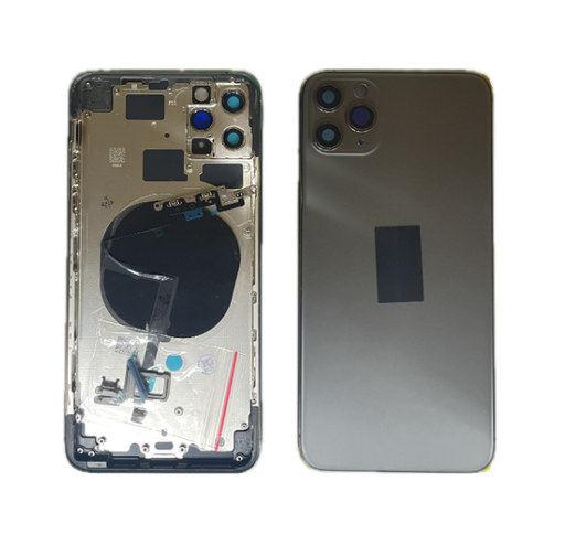 [X4106背面ガラス] iPhone 11 Pro Max バックガラス（フレーム一体型） 互換品 黒