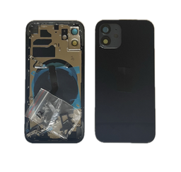 [X4108背面ガラス] iPhone 12 バックガラス(フレーム一体型) 互換品 黒