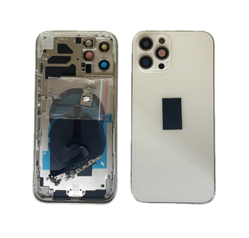 [X4111背面ガラス] iPhone 12 Pro Max バックガラス（フレーム一体型） 互換品 白