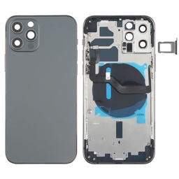 [X4112背面ガラス] iPhone 12 Pro Max バックガラス(フレーム一体型) 互換品 黒