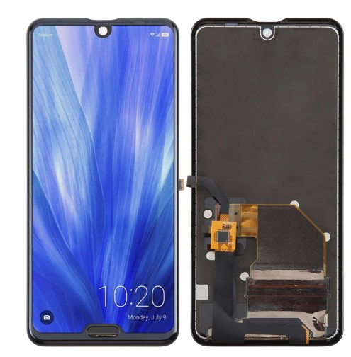 [X3537液晶｜LCD] AQUOS R3 フロントパネル 黒｜再生品 指紋付き