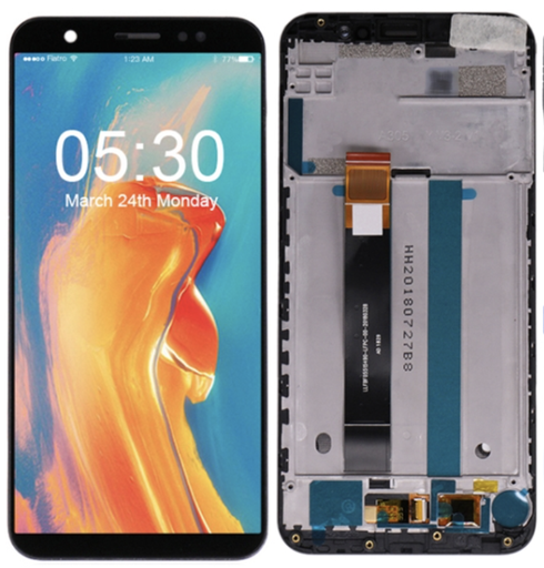 [X3331液晶｜LCD] （取り寄せ品）ASUS ZenFone Live L1 フロントパネル ﾍﾞｾﾞﾙ有り（ZA550KL） 黒｜再生品