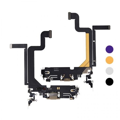 [X2386ライトニングコネクタ｜充電ポート] iPhone 14ProMax ドックコネクター 黒  取り外し品