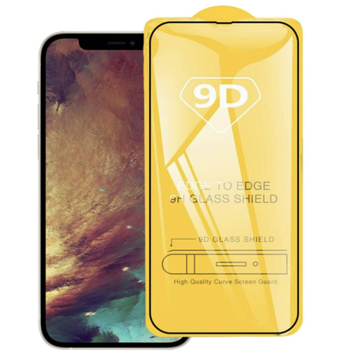 [X2262保護フィルム] iPhone 13ProMax｜14Plus ガラスフィルム（9D） 黒